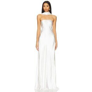 MISHA Lilia Sash Neck Maxi Dress in Ivory